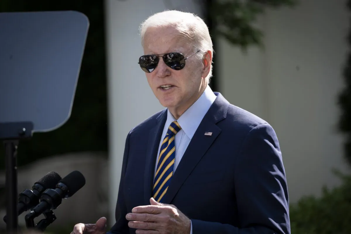President Joe Biden speaks at an event at the White House on May 11, 2023. (Madalina Vasiliu/The Epoch Times)