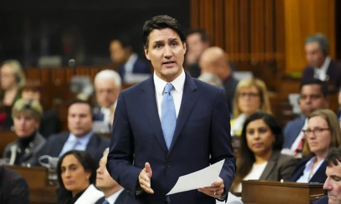 Prime Minister Justin Trudeau rises during question period in the House of Commons on Parliament Hill in Ottawa on May 2, 2023. (The Canadian Press/Sean Kilpatrick)