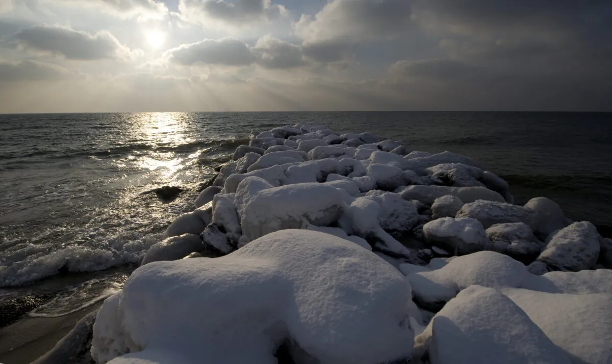 The shore near the city of Ronne on the Danish island of Bornholm in the Baltic Sea on Feb. 5, 2012. (Jonathan Nackstrand/AFP via Getty Images)