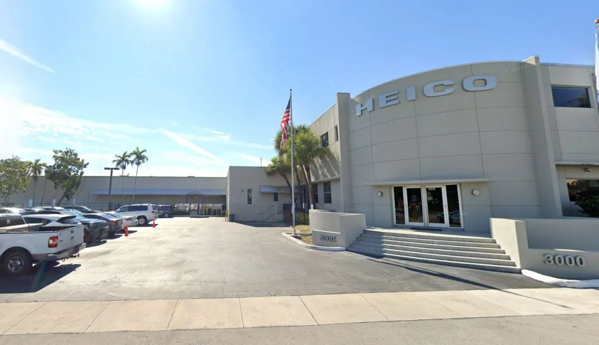 The HEICO building in Hollywood, Fla., in January 2021. (Google Maps/Screenshot via The Epoch Times)