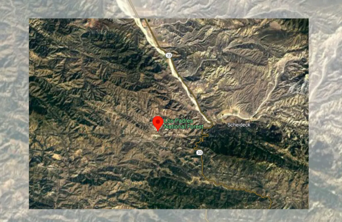 Trevor Jacob crashed his plane above the Los Padres National Forest near Santa Maria, California, on Nov. 24, 2021. (Google Map)