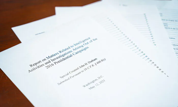 Pages from the Durham report, a copy of which was obtained by The Epoch Times. (Samira Bouaou/The Epoch Times)