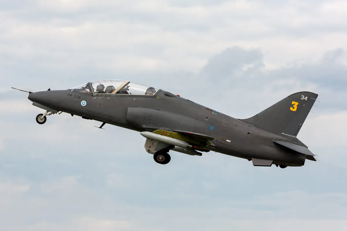 File photo of a Finnish Air Force British Aerospace Hawk Mk 51 jet trainer aircraft. (Ryan Fletcher/Shutterstock)