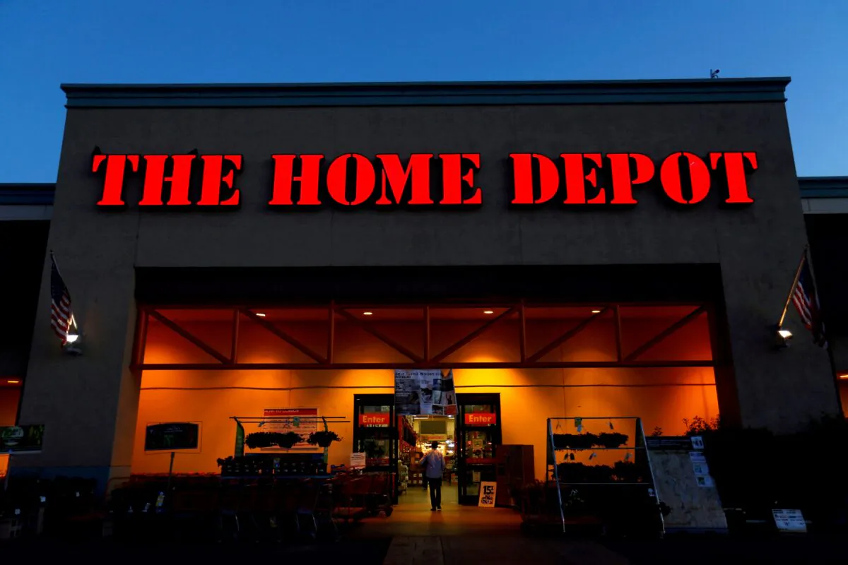 The logo of Home Depot in Encinitas, Calif., on April 4, 2016. (Mike Blake/Reuters)