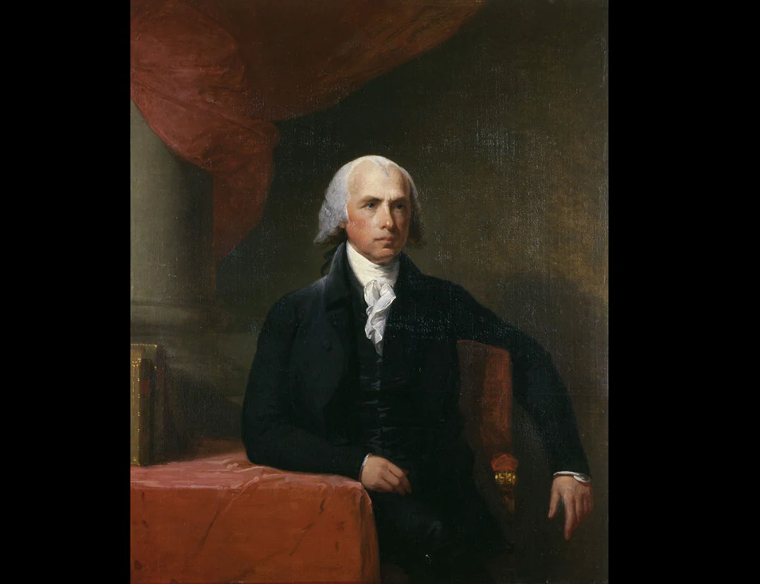 James Madison’s education prepared him for his roles as the “Father of the Constitution” and the fourth president of the United States. Portrait of James Madison by Gilbert Stuart, circa 1805–1807. (Public Domain)