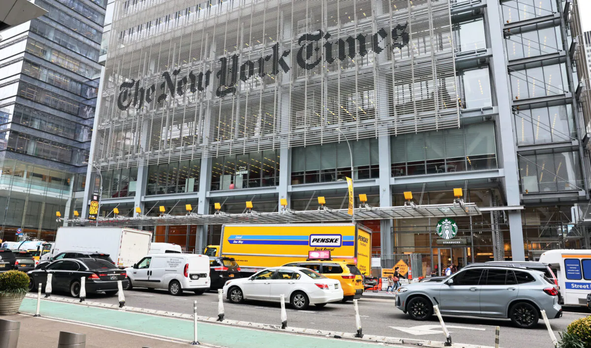 The New York Times headquarters is seen in New York City on Dec. 8, 2022. (Michael M. Santiago/Getty Images)
