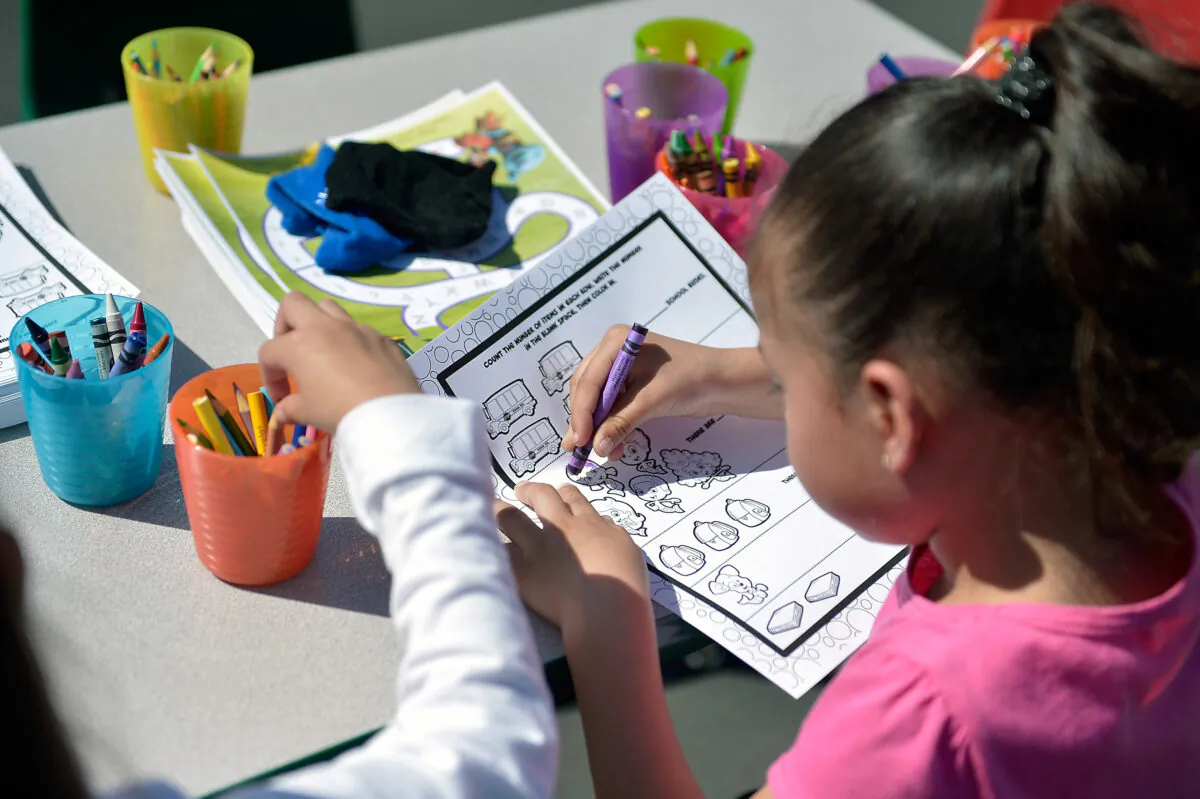 Children are seen in a photo attending a kindergarten registration Event at McKinley Elementary School in Compton, Calif., on March 7, 2015. (Charley Gallay/Getty Images)