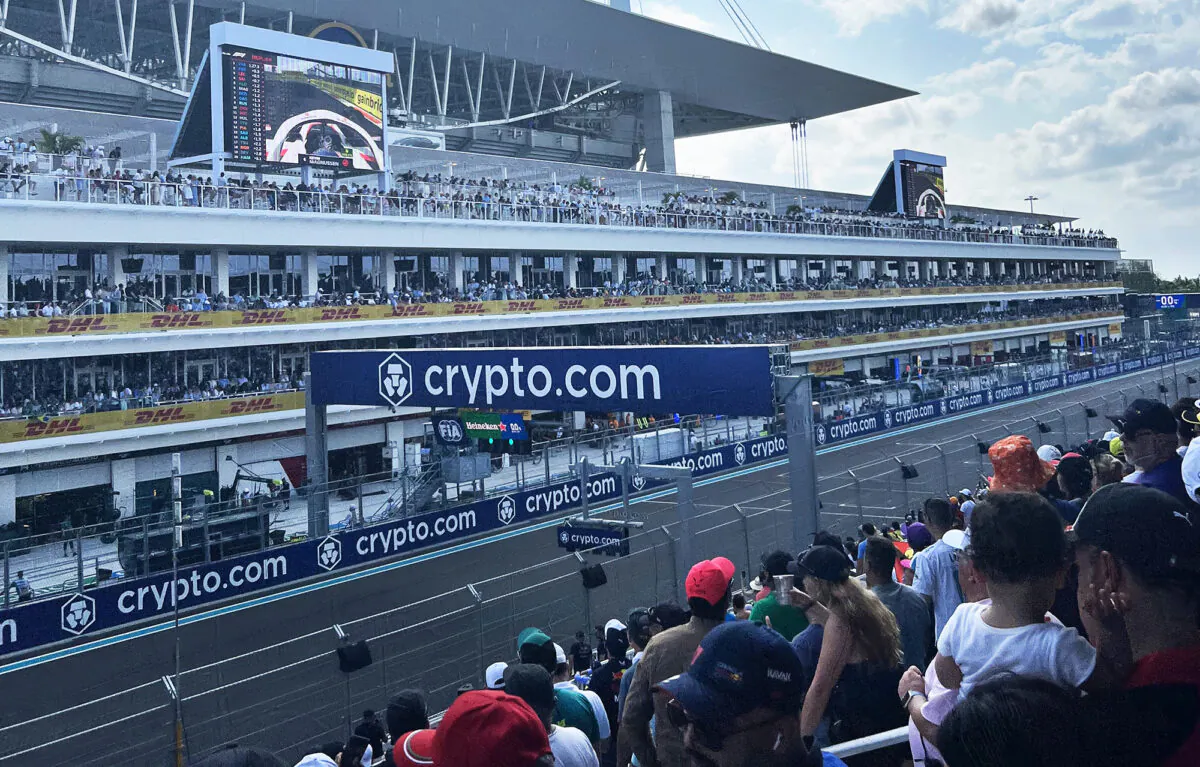 Fans gather to watch the qualifying sessions of the Formula One Miami Grand Prix in Florida on May 6, 2023. (Courtesy of Patrick Budisack)