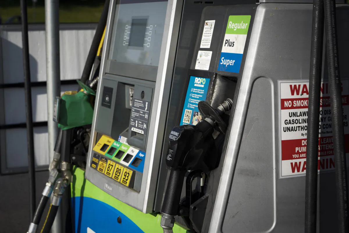 Gas pumps in Columbia, Md., on May 17, 2023. (Madalina Vasiliu/The Epoch Times)
