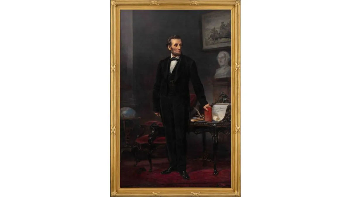 “Abraham Lincoln” by W.F.K. Travers. Oil on canvas.
National Portrait Gallery, Washington, D.C. On loan from
the Hartley Dodge Foundation. (Joe Painter, courtesy of the Hartley Dodge Foundation)