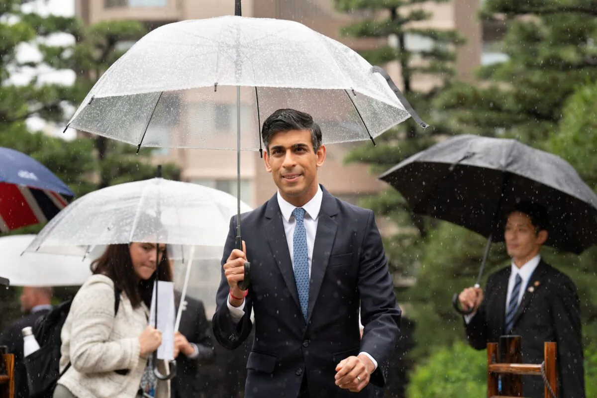 Prime Minister Rishi Sunak at the Shukkeien Garden in Hiroshima, Japan, on May 19, 2023. (Stefan Rousseau/PA Media)