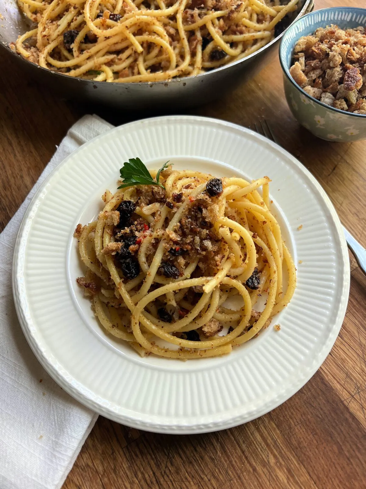 A minimalist Sicilian recipe for pasta with breadcrumbs is one of many ways to use bread in your cooking. (Gretchen McKay/Pittsburgh Post-Gazette/TNS)