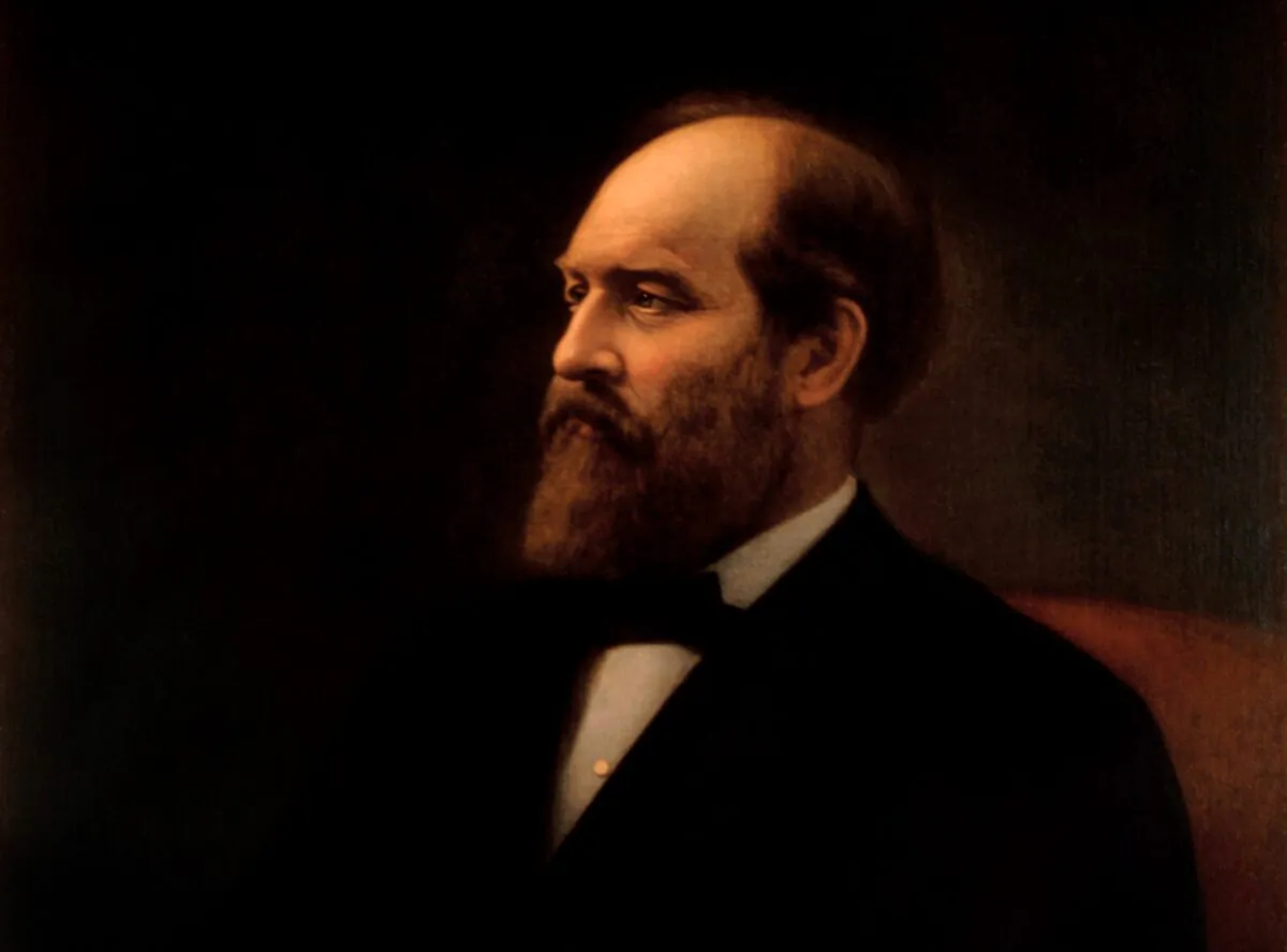 A detail of the official White House portrait of James Garfield, 1881. (Public Domain)
