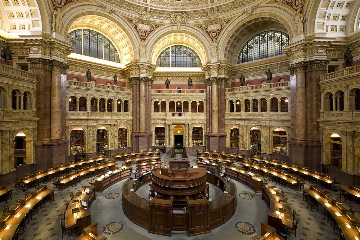 The Main Reading Room of the Library of Congress. (Public Domain)