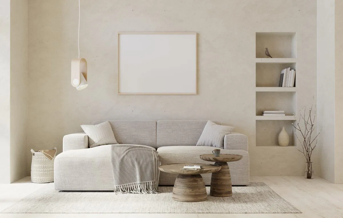 To get a more minimal look, begin with a neutral palette, like cream, taupe, or soft grey. (schab/Shutterstock)