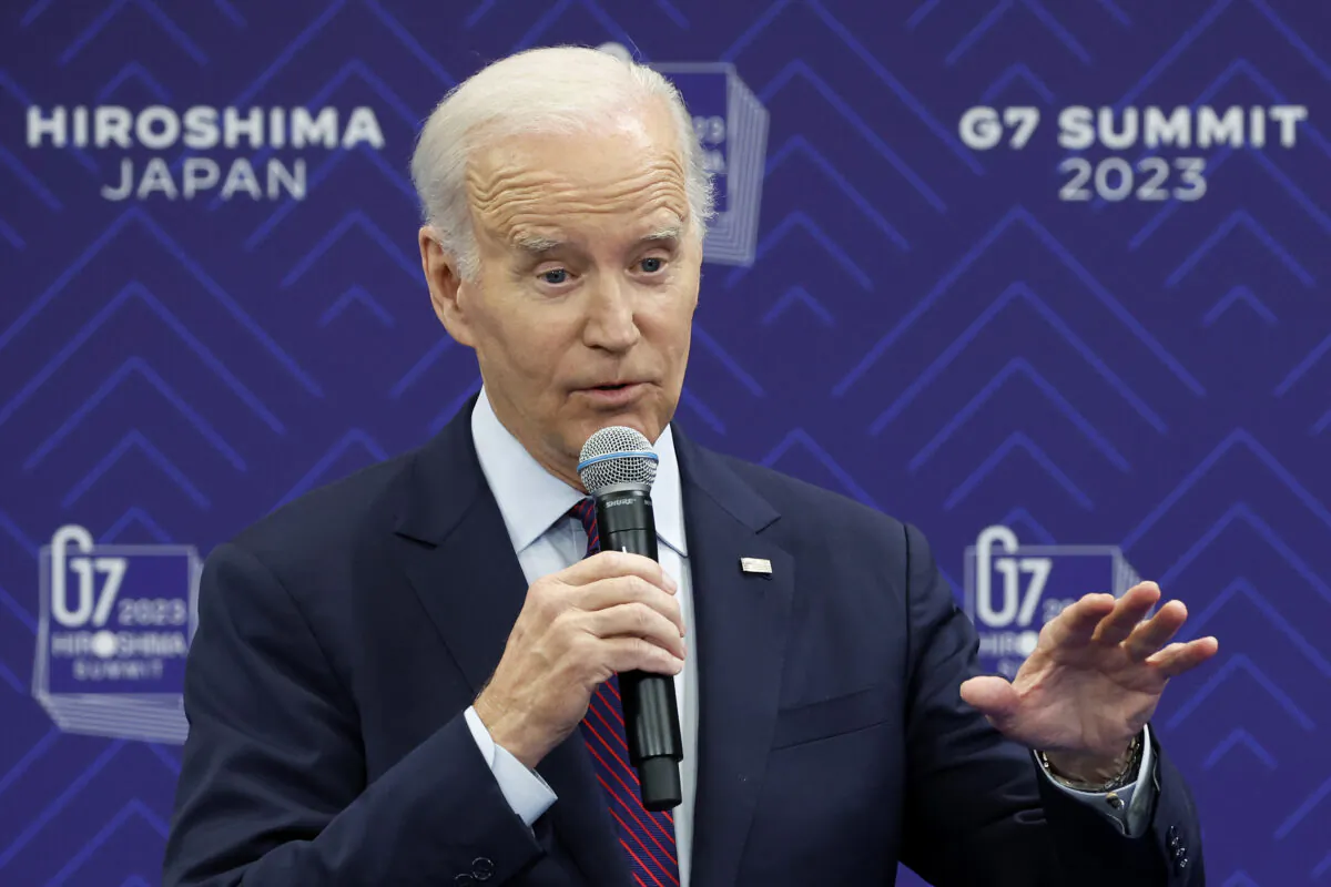 U.S. President Joe Biden speaks during a news conference following the Group of Seven (G-7) leaders summit in Hiroshima, Japan, on May 21, 2023. (Kiyoshi Ota/Pool via Getty Images)