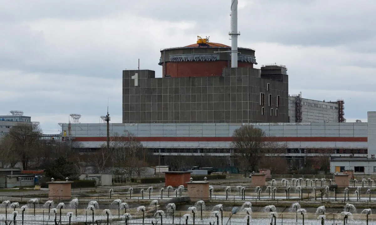 The Zaporizhzhia Nuclear Power Plant outside Enerhodar in the Zaporizhzhia region, Russian-controlled Ukraine, on March 29, 2023. (Alexander Ermochenko/Reuters)