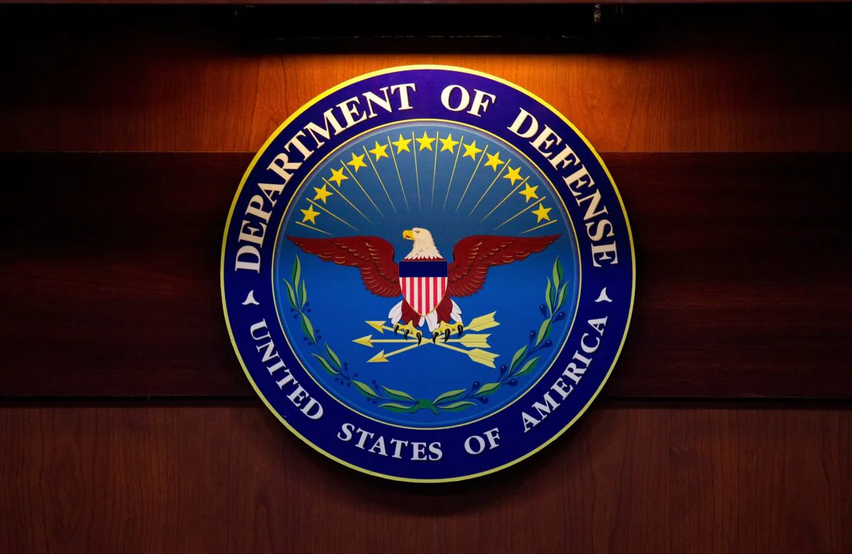 The Department of Defense seal is seen at the Pentagon on Jan. 26, 2012. (Mandel Ngan/AFP via Getty Images)
