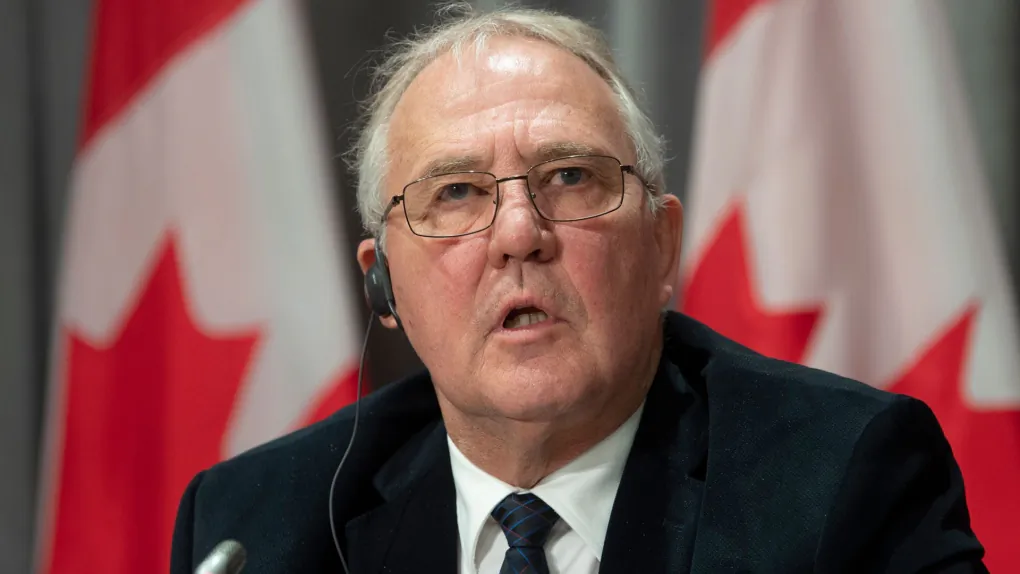 National Defence Minister Bill Blair responds to a question during a news conference in Ottawa in this May 1, 2020 file photo. Mr. Blair is in Brussels this week to meet with NATO defence ministers. (The Canadian Press/Adrian Wyld)