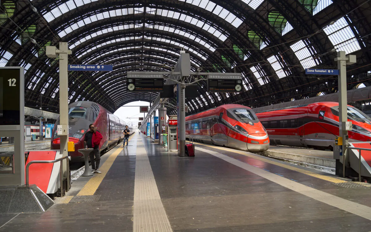 High-speed trains waiting for passengers in Milan, Italy. (Dreamstime/TNS)