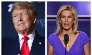 Trump attacks Laura Ingraham for negative coverage of his poll numbers on Fox.