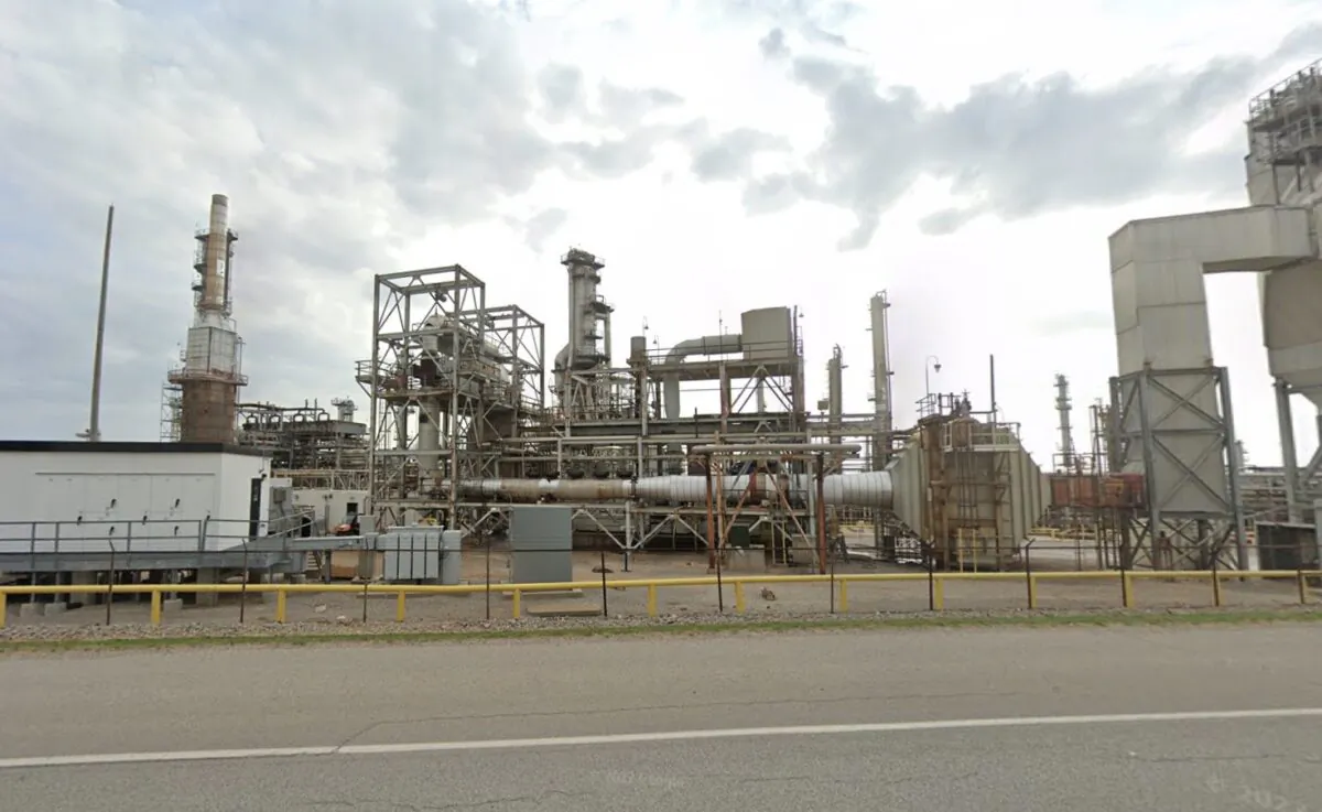Wynnewood Refinery in Wynnewood, Okla., in April 2022. (Google Maps/Screenshot via NTD)