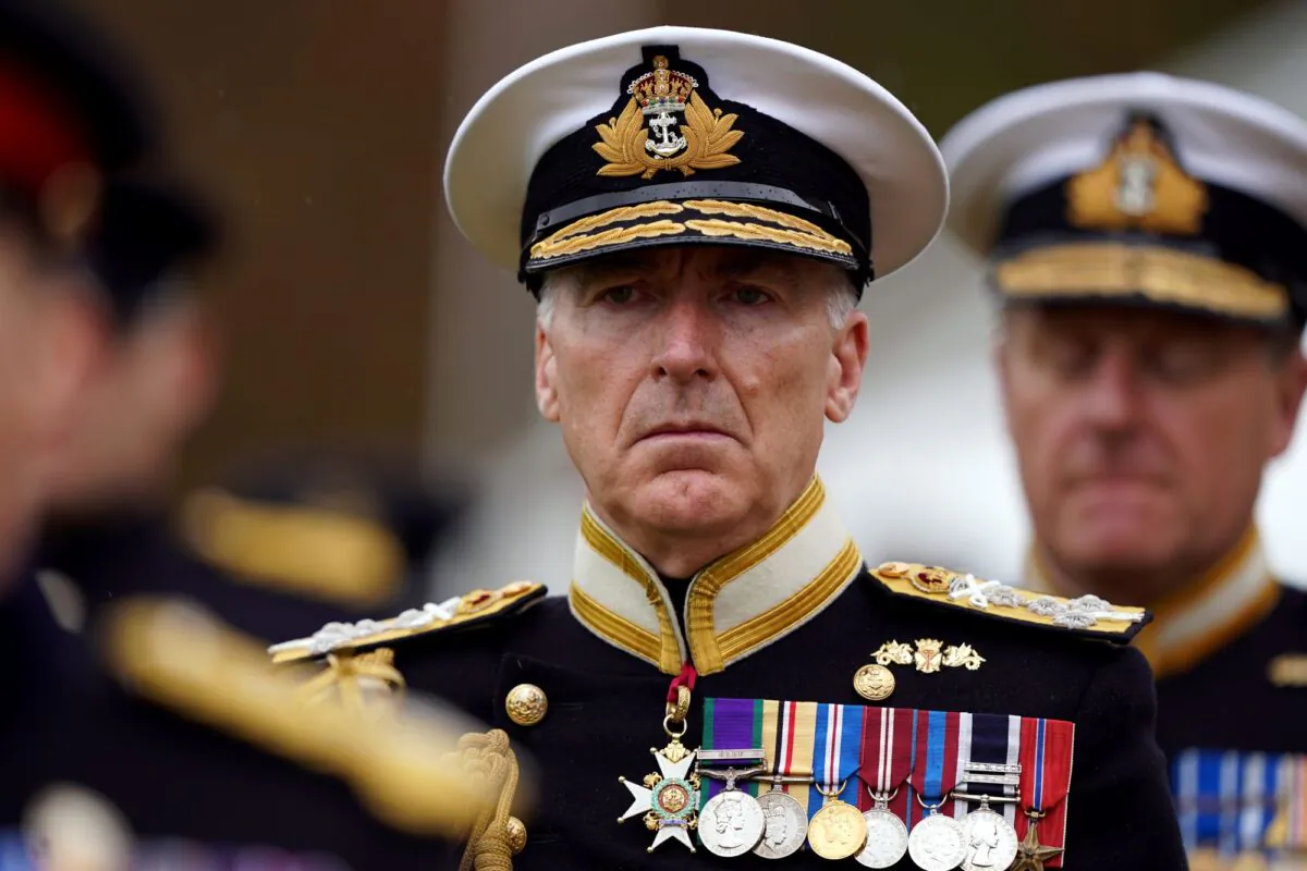 Admiral Sir Tony Radakin in the gardens of Buckingham Palace, London, following the coronation of King Charles III and Queen Camilla on May 6, 2023. (PA)