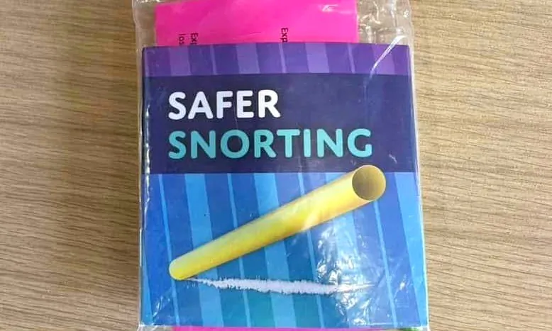 Kits left for students at a high school in Cowichan Valley, B.C., contain tools for snorting cocaine and other hard drugs. (Courtesy of Aaron Gunn)
