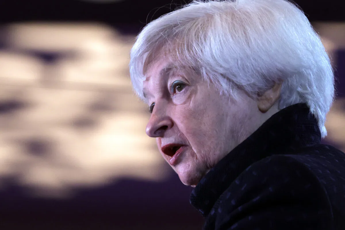 U.S. Secretary of the Treasury Janet Yellen speaks during the 2023 Independent Community Bankers of America Capital Summit in Washington on May 16, 2023. (Alex Wong/Getty Images)