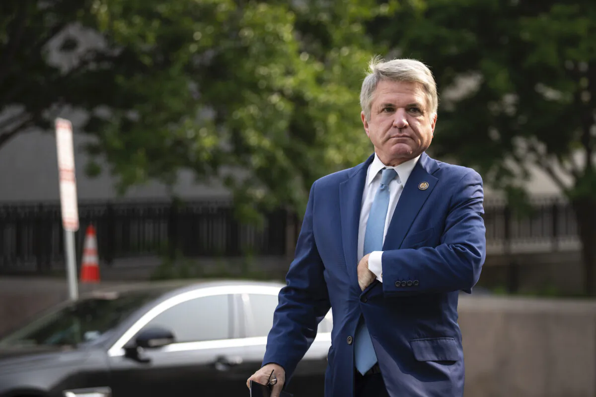 Rep. Michael McCaul (R-Texas) arrives at a caucus meeting with House Republicans on Capitol Hill in Washington on May 10, 2023. (Drew Angerer/Getty Images)