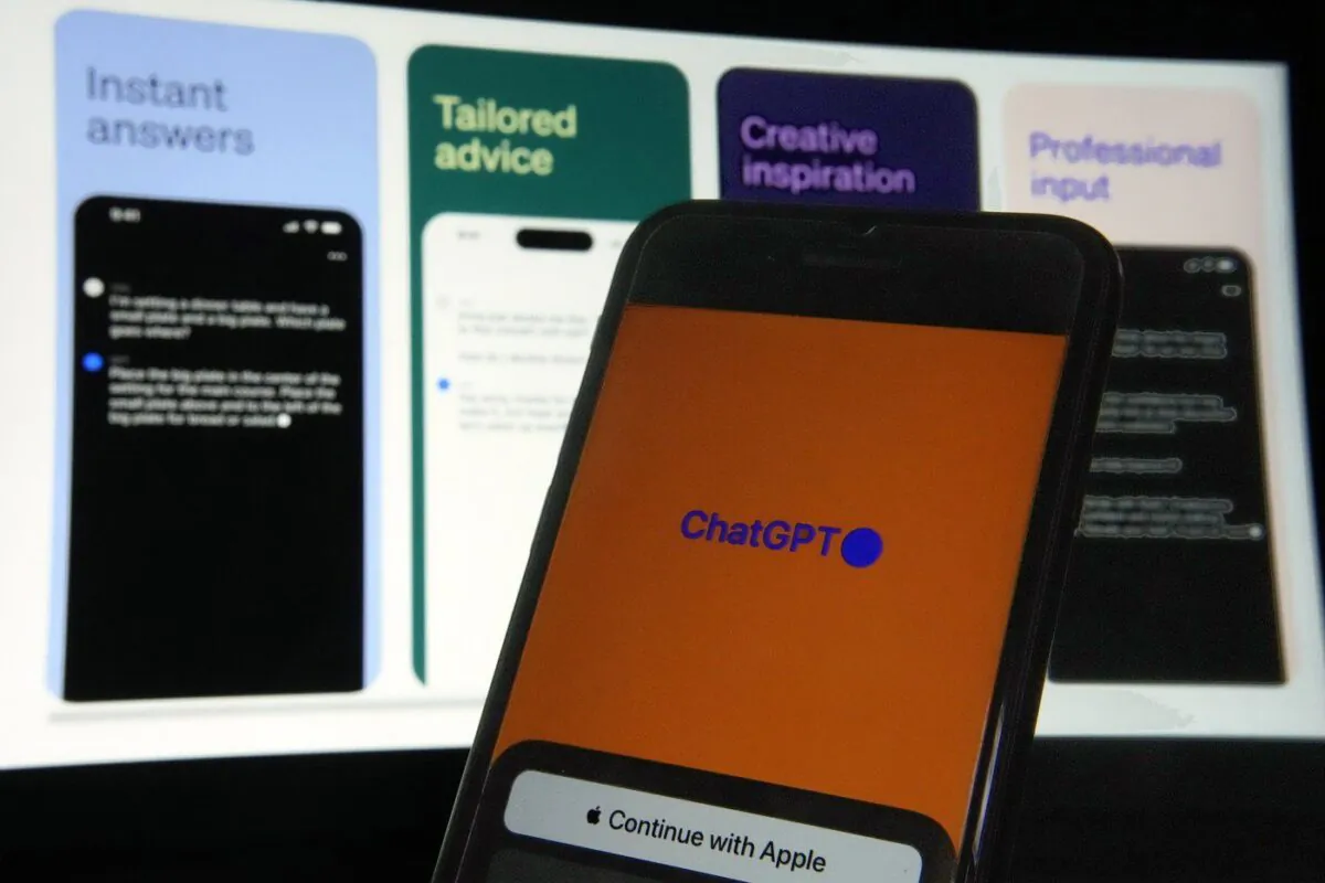 The ChatGPT app is shown on a phone in New York on May 18, 2023. (Richard Drew/The Canadian Press/AP)
