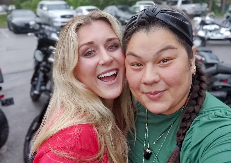 Women's rights activists Kay Yang (R) and Riley Gaines (L) attend a Save Women's Sports event in Nashville, Tenn. on April 27, 2023. (Courtesy of Kay Yang)