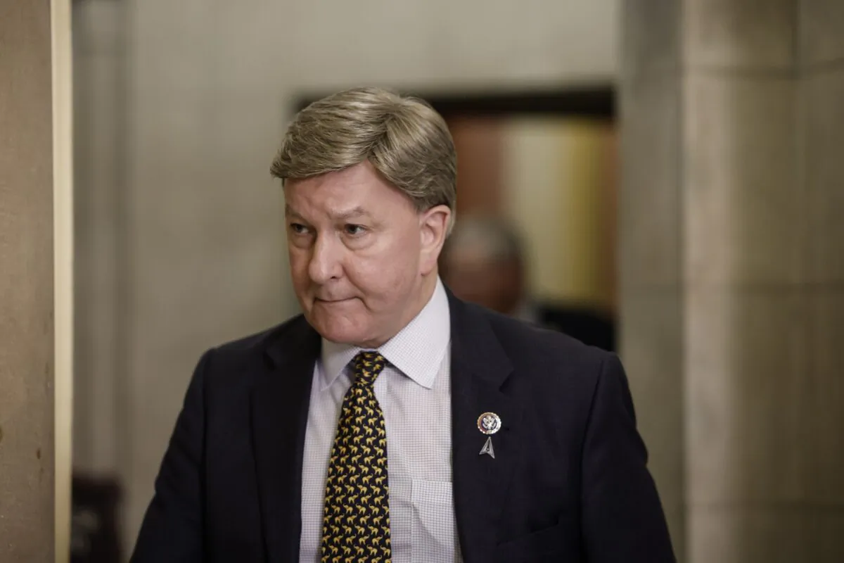 Rep. Mike Rogers (R-Ala.) leaves the office of U.S. Speaker of the House Kevin McCarthy (R-Calif.) in the U.S. Capitol in Washington on Feb. 27, 2023. (Anna Moneymaker/Getty Images)