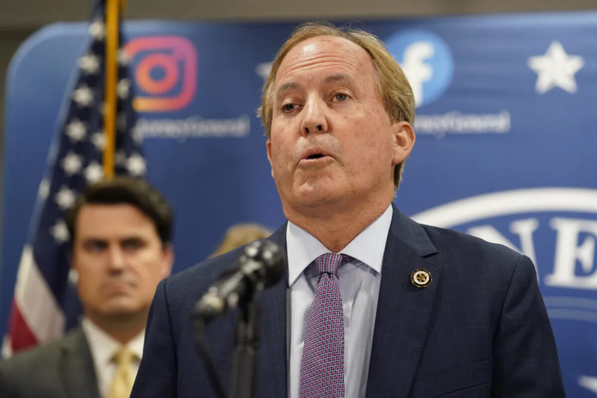 Texas state Attorney General Ken Paxton makes a statement at his office in Austin, Texas, on May 26, 2023. (Eric Gay/AP Photo)