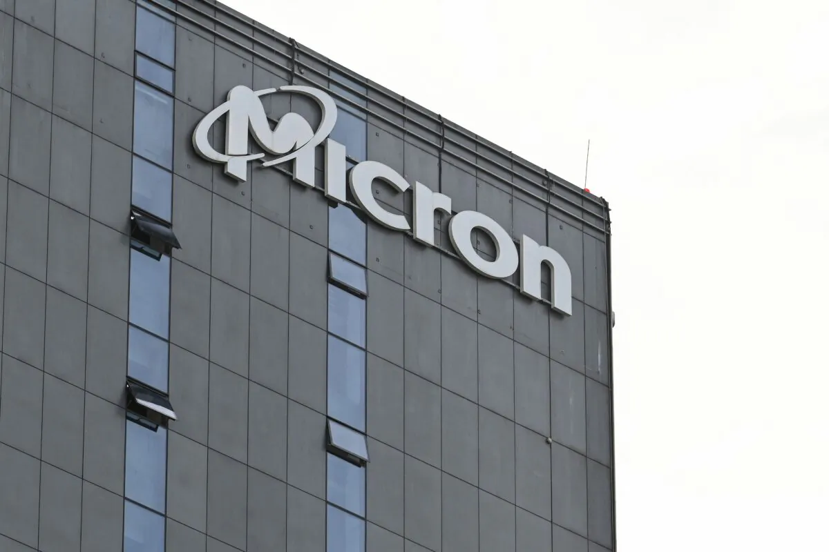 A view of a building where the facilities of U.S. semiconductor giant Micron is located in Shanghai on May 22, 2023. (Hector Retamal/AFP via Getty Images)