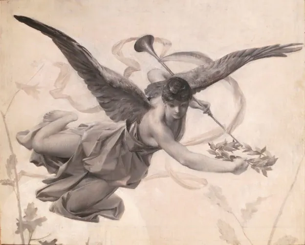 Fame can cause envy and detraction. "Fame," 1889, by Luc-Olivier Merson. (Public Domain)