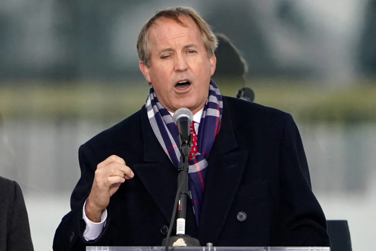 Texas Attorney General Ken Paxton speaks in Washington, on Jan. 6, 2021. (Jacquelyn Martin/AP Photo)