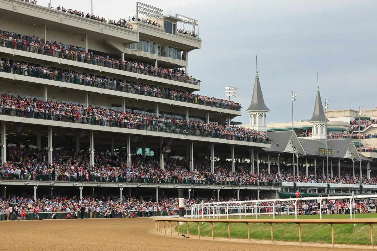 The Churchill Downs ahead of the 149th running of the Kentucky Derby in Louisville, Ky., on May 6, 2023. (Michael Reaves/Getty Images)