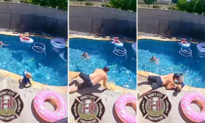 ‘Children Drown Without a Sound’: Video Shows First Responder Dad Pulling Infant Son From Pool