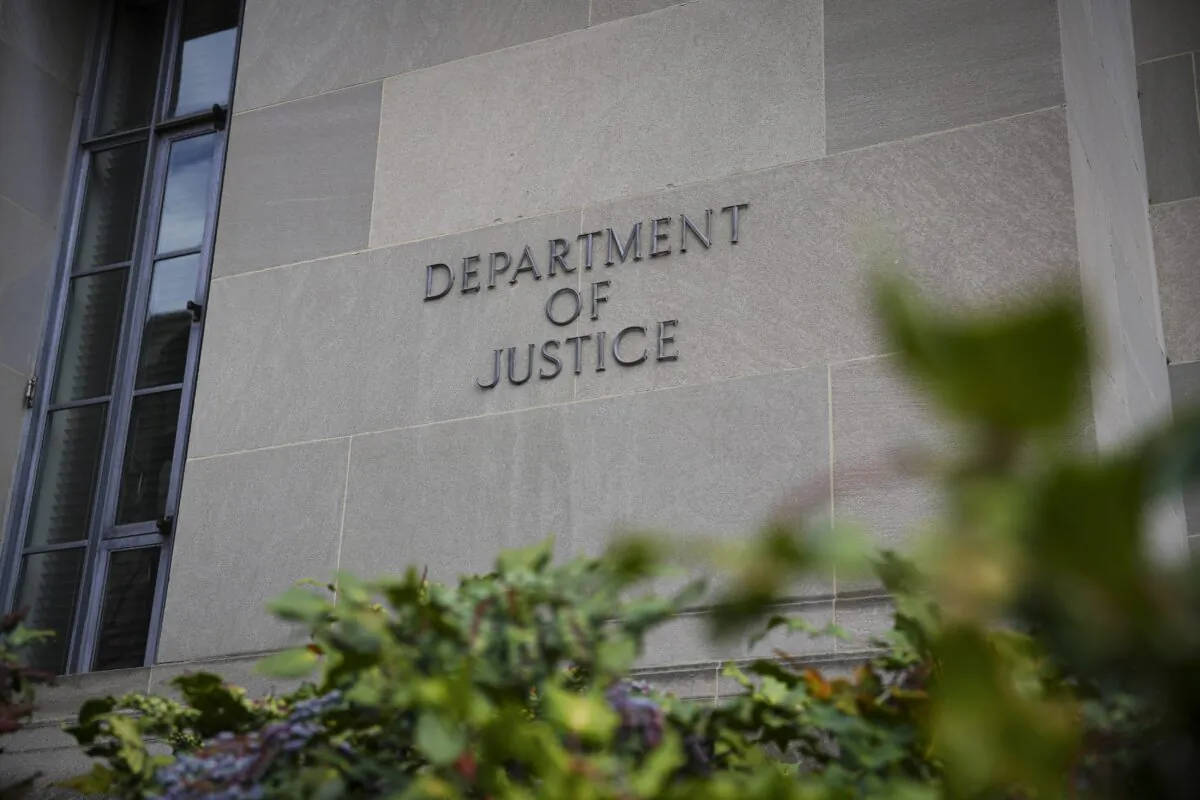 The U.S. Department of Justice building in Washington on March 28, 2023. (Madalina Vasiliu/The Epoch Times)