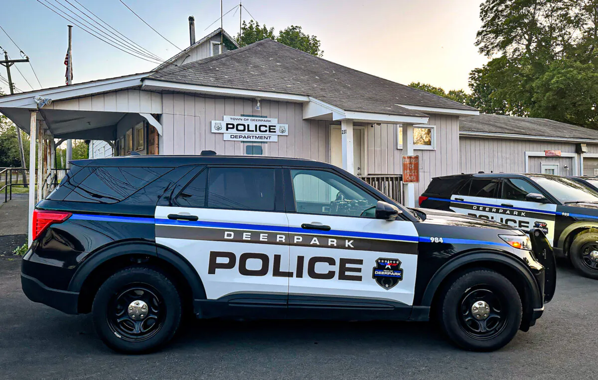A police car at the Deerpark police station in New York on May 26, 2023. (Epoch Times)