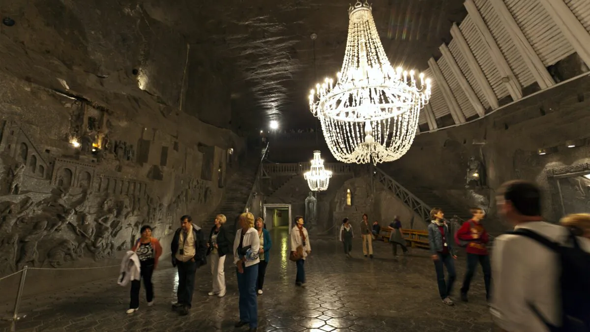 Just outside Kraków, the Wieliczka Salt Mine is filled with salt sculptures and tourists. (Dominic Arizona Bonuccelli/Rick Steves' Europe)