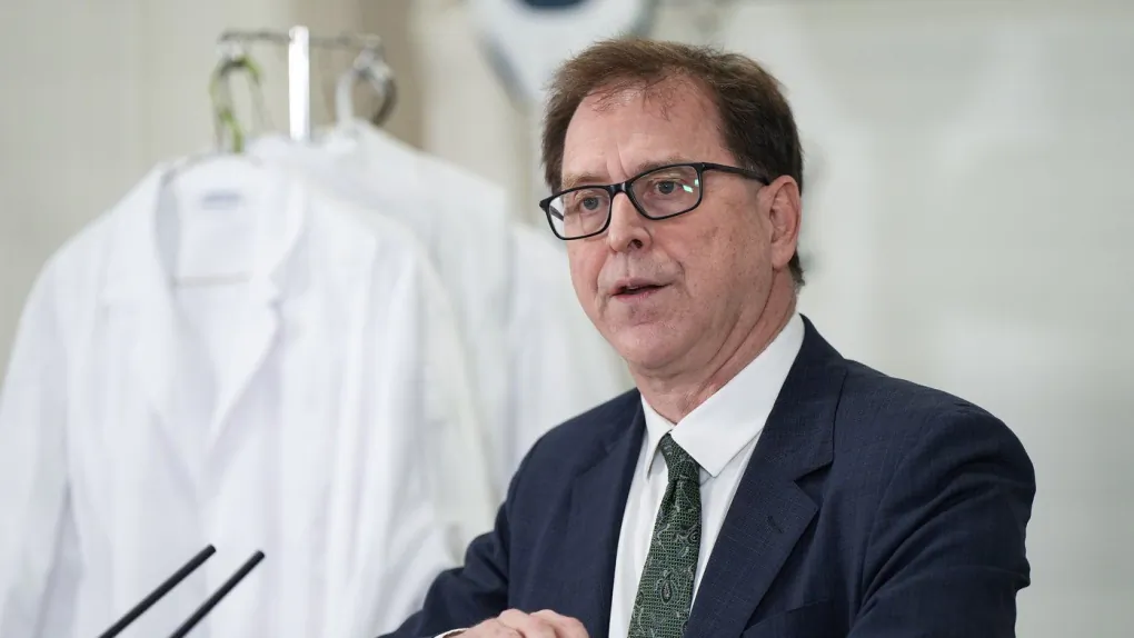 B.C. Health Minister Adrian Dix speaks during an announcement about funding coverage of application and assessment fees for internationally trained nurses, at Langara College in Vancouver, on Jan. 9, 2023. (Darryl Dyck/The Canadian Press)