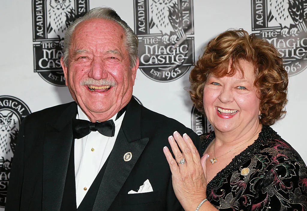 Magic Castle founder Milt Larsen (L) and wife Arlene Larsen attend the 42nd Annual Academy of Magical Arts Awards at Avalon Hollywood in Hollywood, Calif. on April 11, 2010. (David Livingston/Getty Images)