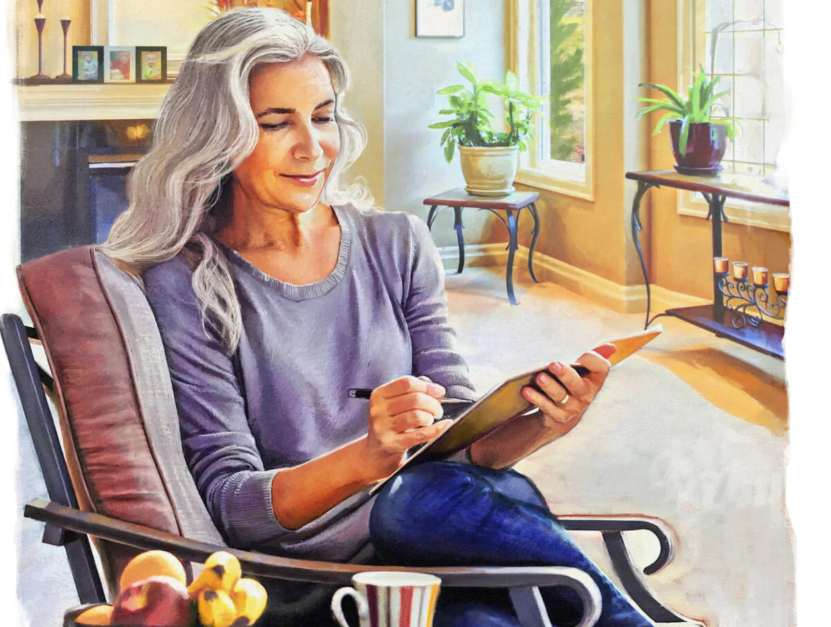 In this suggested exercise, writing a letter to your grandchildren (real or imaginary) encourages you to reflect on your life, draw meaning from it, and pass on some wisdom—to yourself as well as to your grandchildren. (Biba Kayewich)