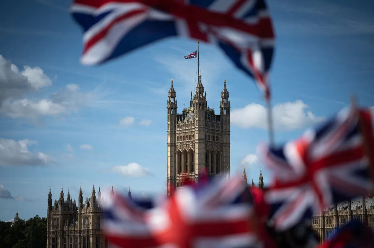 Union Jack flags wave in London on Sept. 18, 2022. (Loic Venance/AFP via Getty Images)