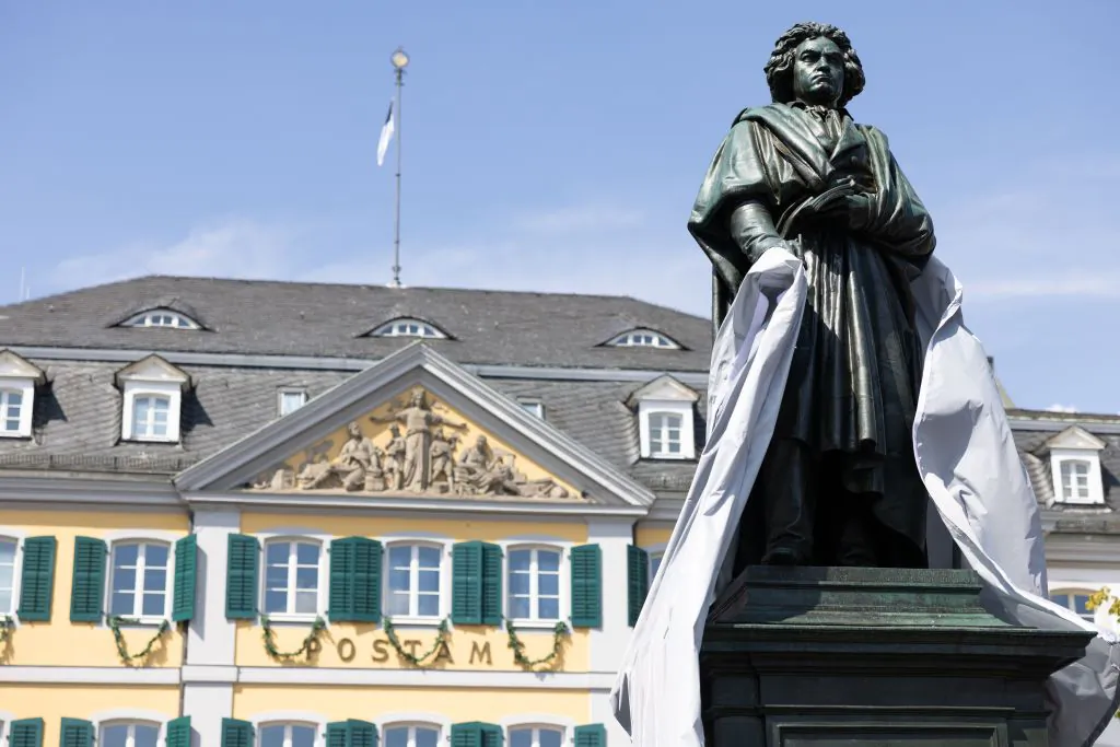 The Ludwig von Beethoven statue unveiled in Bonn, Germany on Aug. 14, 2022. (Andreas Rentz/Getty Images)
