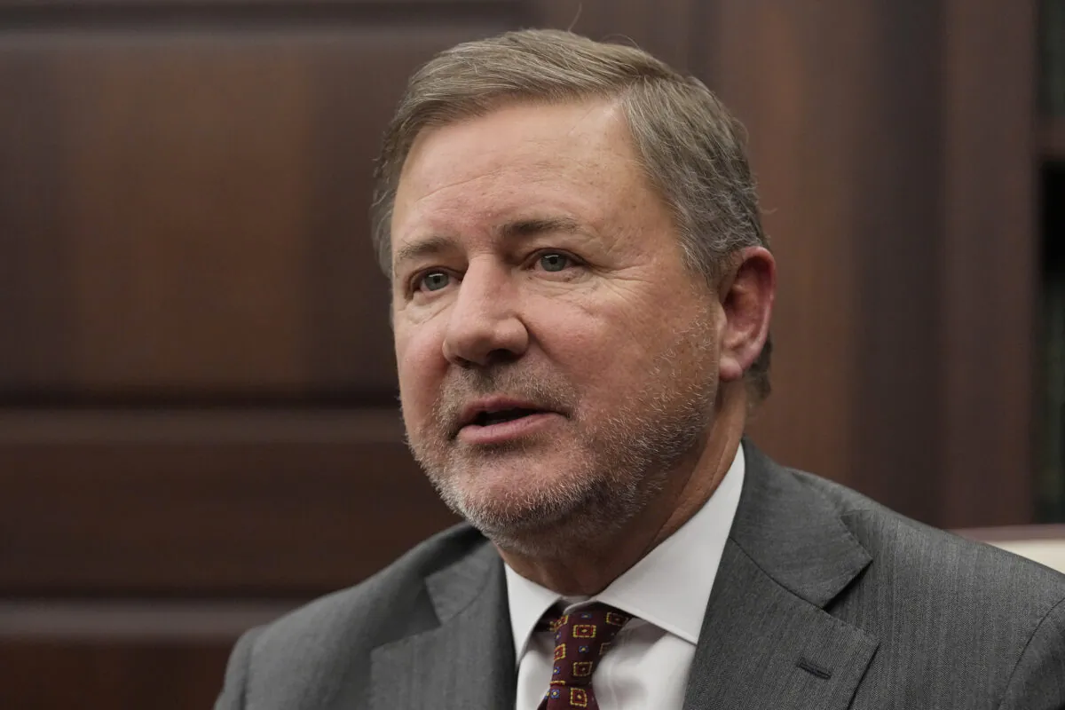 Oklahoma Attorney General Gentner Drummond during an interview in Oklahoma City on Feb. 1, 2023. (Sue Ogrocki/AP Photo)