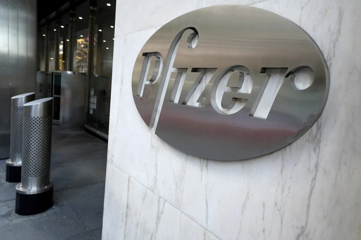 The Pfizer headquarters building in New York City, on Nov. 9, 2020. (Carlo Allegri/Reuters/File Photo)