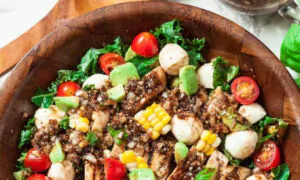 Grilled Chicken Caprese Salad with Avocado